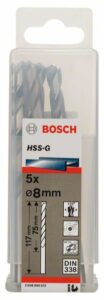 Vrták do kovu Bosch HSS-G DIN 338 8×75×117 mm 5 ks BOSCH