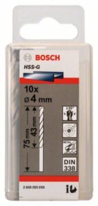 Vrták do kovu Bosch HSS-G DIN 338 4×43×75 mm 10 ks BOSCH