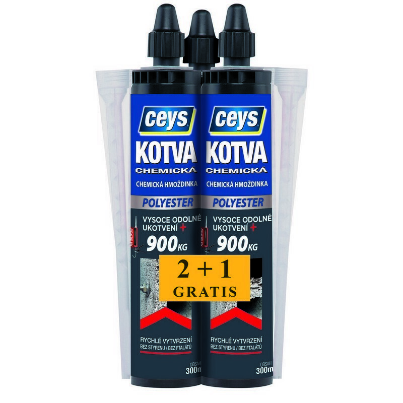 Kotva chemická Ceys polyester 2+1 GRATIS