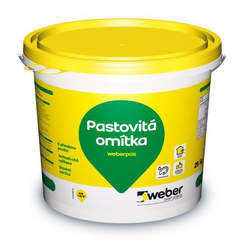 Omítka pastovitá weberpas akrylát zrnitá 1 mm CE2D 25 kg Weber