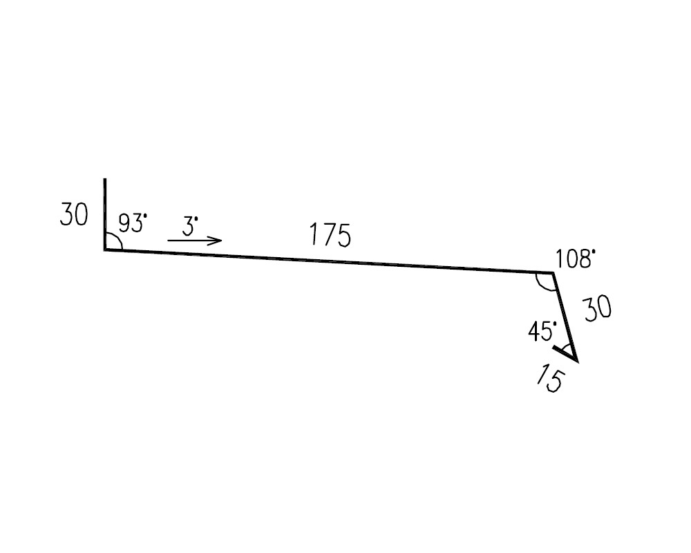 Ohýbaný lakovaný parapet RS250S-30 SP25 2R036 0