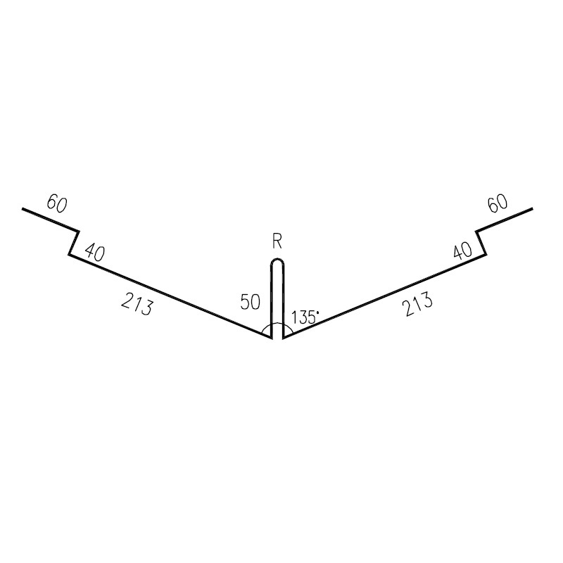 Úžlabí RS725V-135-40 SP25 RAL8004 0