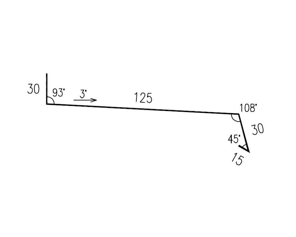 Ohýbaný lakovaný parapet RS200S-30 SP35 2M15A 0