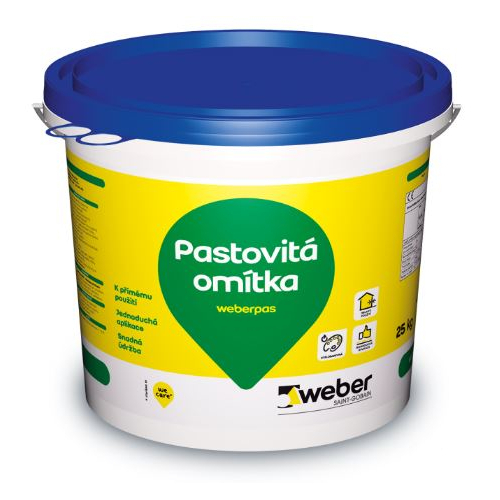 Omítka pastovitá weberpas silikát rýhovaná 2 mm HN1A 25 kg Weber