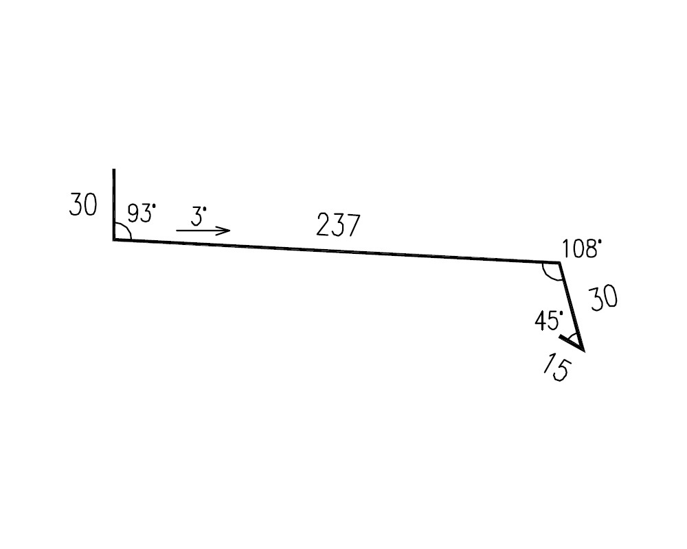 Ohýbaný lakovaný parapet RS312S-30 SP25 2M604 0