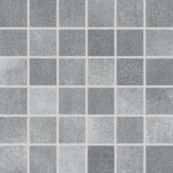 Mozaika Rako Rebel 5×5 cm (set 30×30 cm) tmavě šedá DDM06742 RAKO