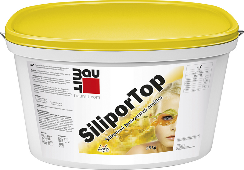 Omítka silikonová Baumit SiliporTop rýhovaná 2 mm 25 kg BAUMIT