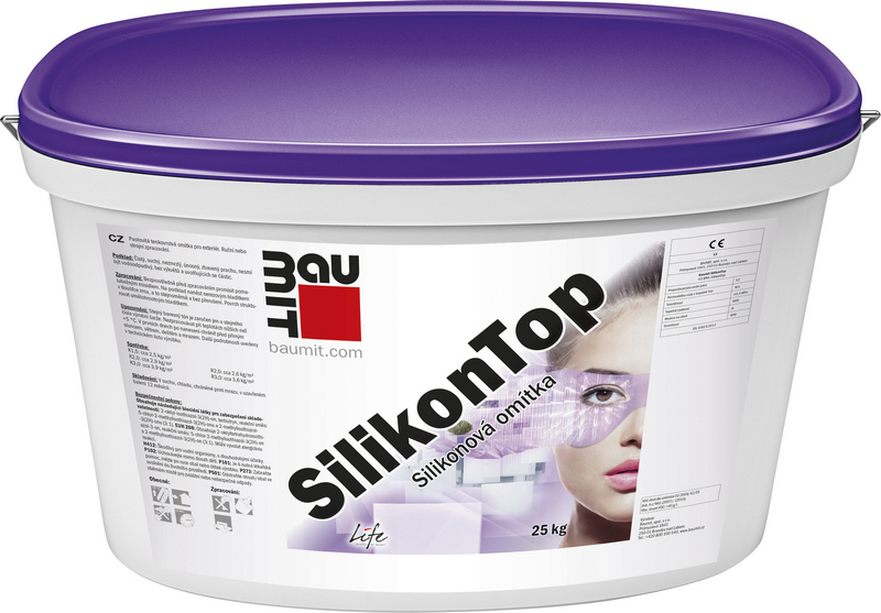 Omítka silikonová Baumit SilikonTop rýhovaná 3 mm 25 kg BAUMIT