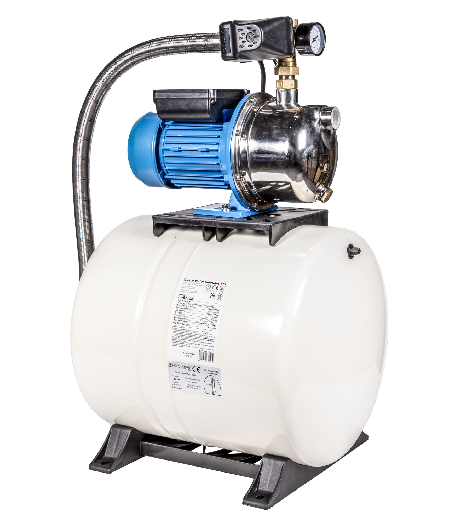 Vodárna domácí samonasávací Blue Line PJM101C PWB60H-60 l 230 V PUMPA