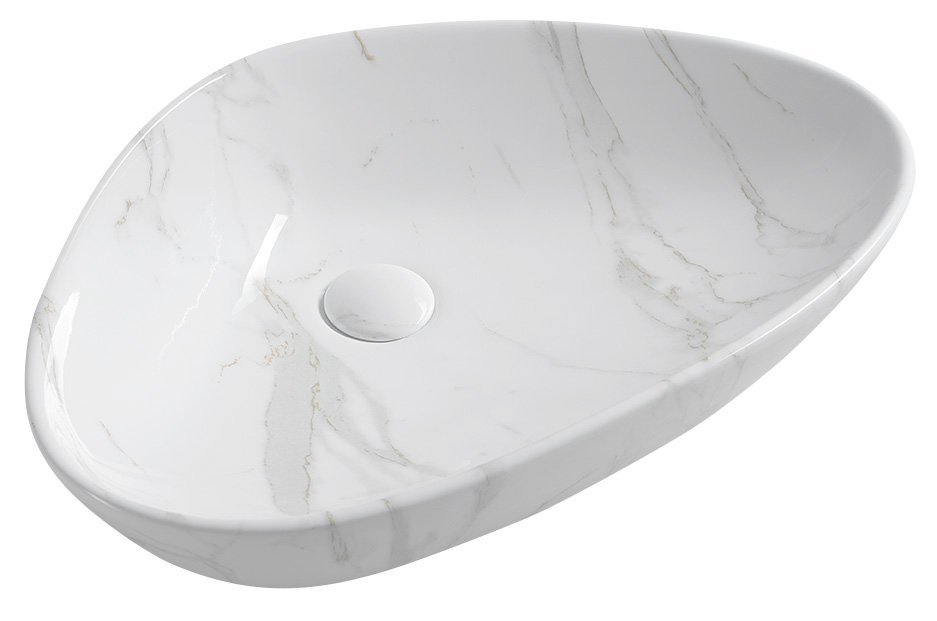 Umyvadlo na desku Sapho Dalma 585×390 mm carrara MM217