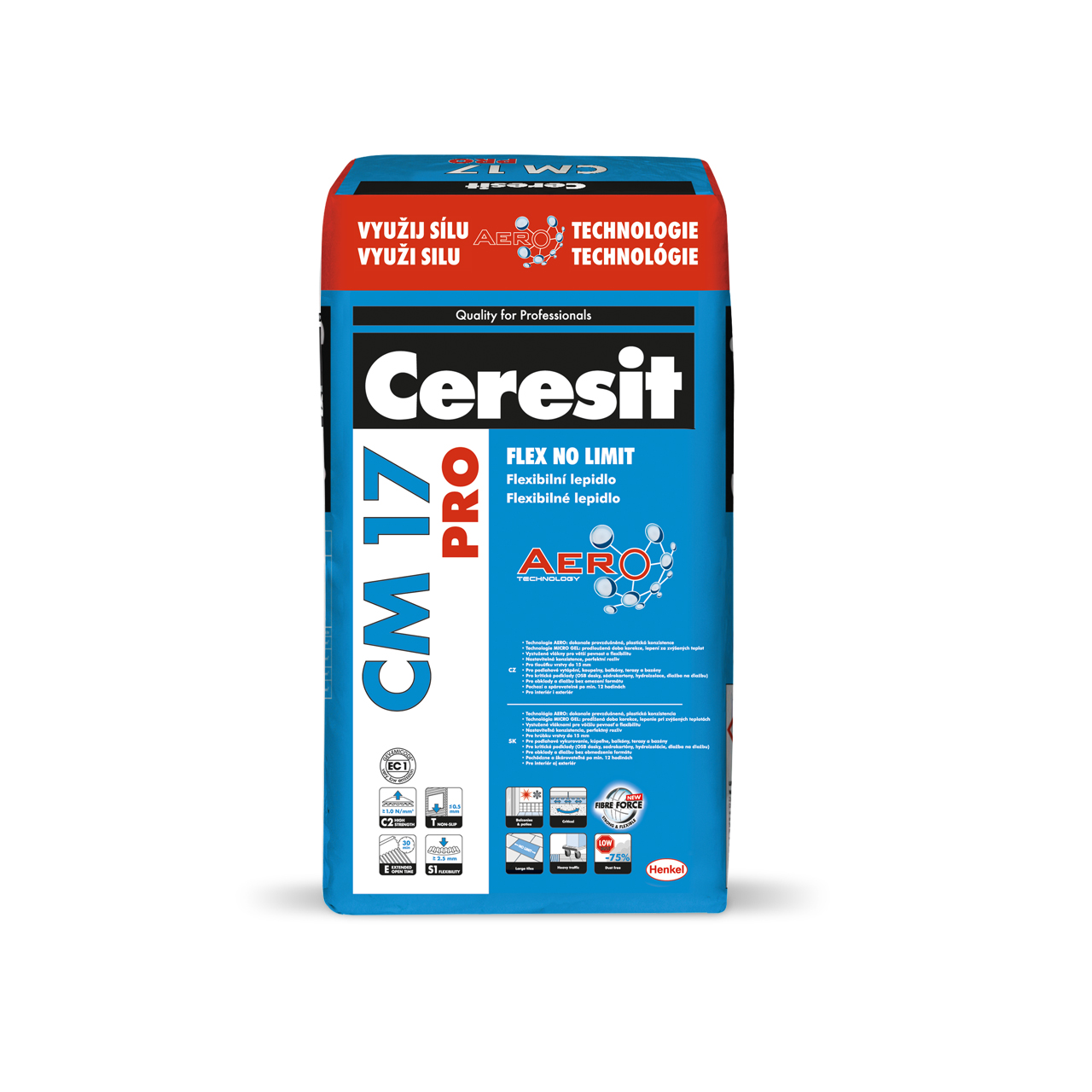 Lepidlo cementové C2TE S1 Ceresit CM 17 PRO 25 kg HENKEL ČR spol. s.r.o