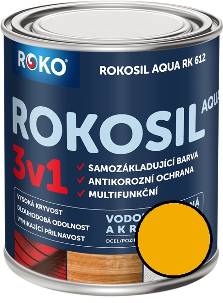 Barva samozákladující Rokosil Aqua 3v1 RK 612 6200 žlutá světlá