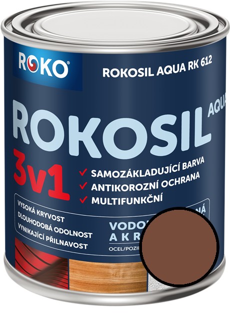 Barva samozákladující Rokosil Aqua 3v1 RK 612 2320 hnědá světlá